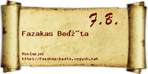 Fazakas Beáta névjegykártya