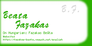 beata fazakas business card