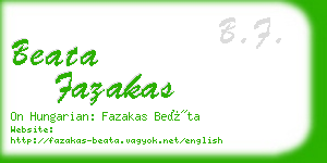 beata fazakas business card